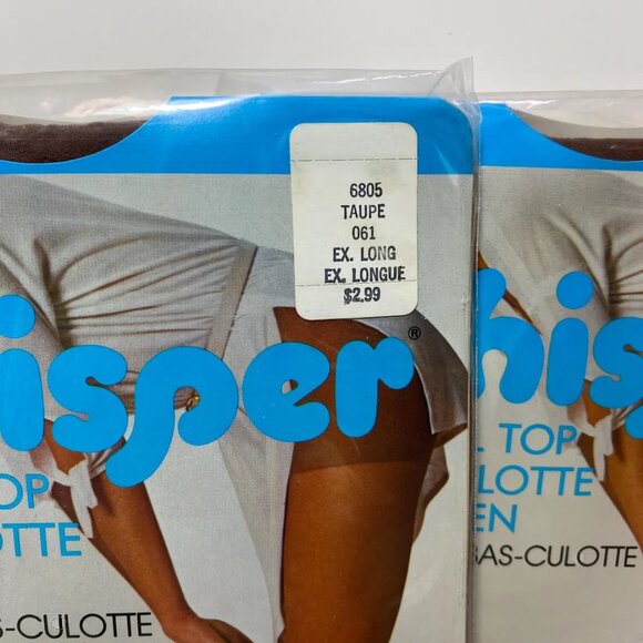 Whisper EXTRA LONG Panty Hose Control Top Taupe 5'6"-5'8" 135-160 lbs - Picture 2 of 4